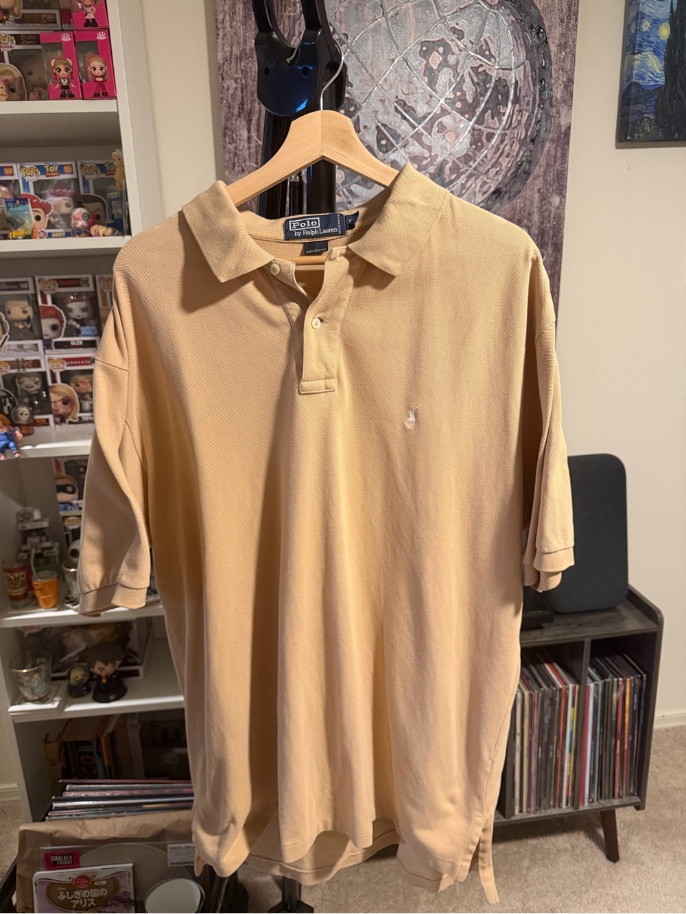 Ralph Lauren Menâs Polo Shirt in Beige Tan
